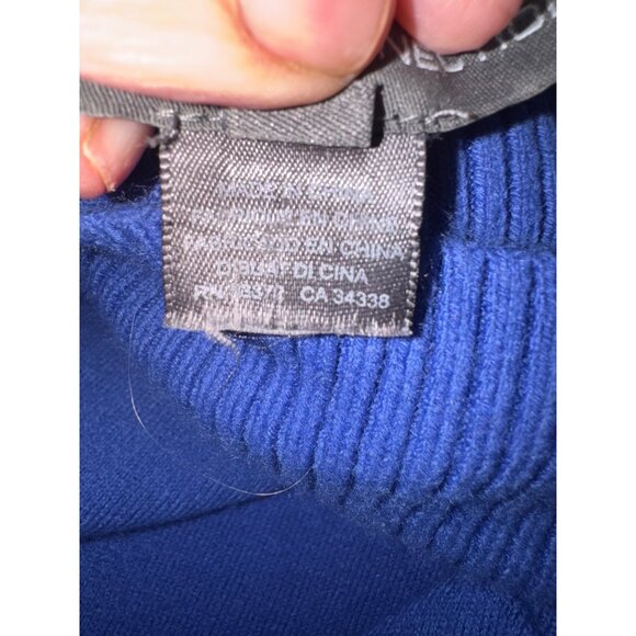 French Connection Cobalt Blue Cowlneck Slouch Long Split hem Sweater Cozy Casual - Picture 6 of 8